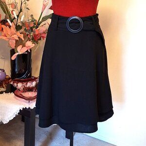 Preowned le chateau Black A-line Flared High Waist Short Skirt 12 or 14